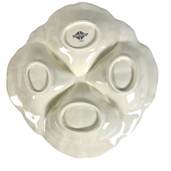 Fitz & Floyd Majolica Green Cabbage Divided Large 12.5" Serving Platter-Chip - Picture 5 of 10